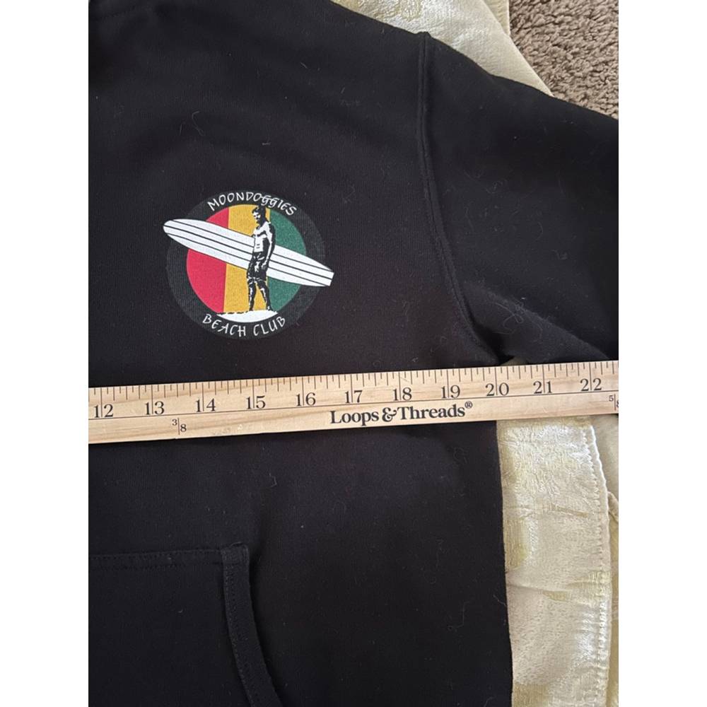 Men's Moondoggies Black Full-Zip Hoodie with Moondoggies Logo, S - Picture 4 of 6
